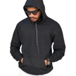 Dark Black Premium Cotton Hoodie – 300 GSM | Unisex | Luxurious Soft Feel & Warmth